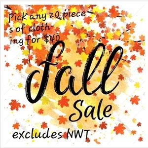 Fall sale 10 for $20 or 20 for $40